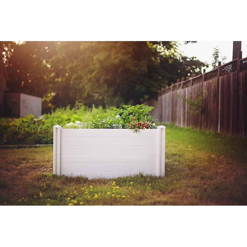 VitaGardens 4 ft x 4 ft Keyhole Composting Plastic Raised Garden Bed